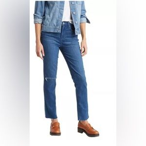 PAIGE Hoxton Ripped High Waist Ankle Slim Jeans (Serene Destructed)